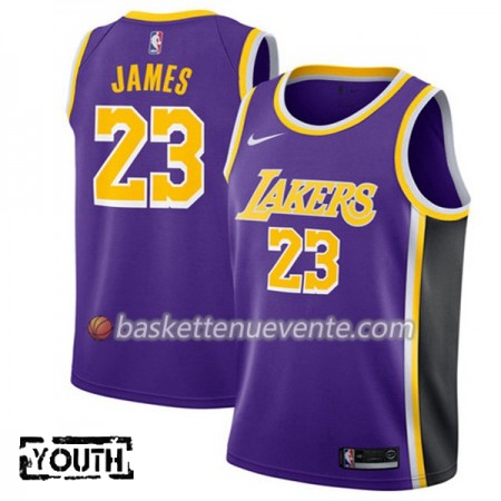 Maillot Basket Los Angeles Lakers Lebron James 23 2018-19 Nike Pourpre Swingman - Enfant